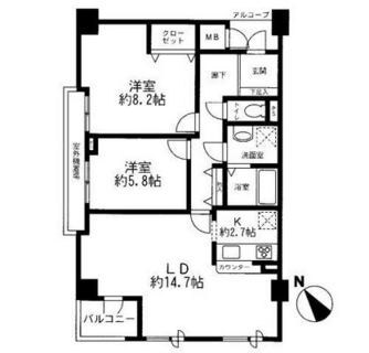 東京都港区赤坂６丁目 賃貸マンション 2LDK