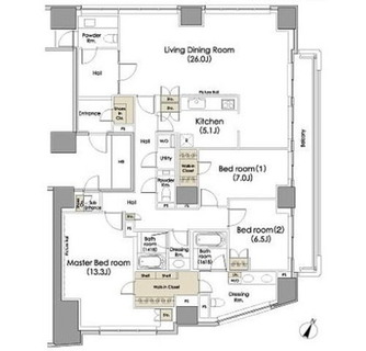 東京都港区東麻布１丁目 賃貸マンション 3LDK