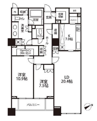 東京都港区麻布台２丁目 賃貸マンション 2LDK