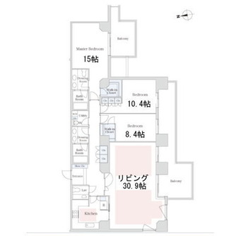 東京都港区六本木１丁目 賃貸マンション 3LDK