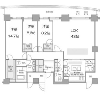 東京都港区海岸１丁目 賃貸マンション 3LDK