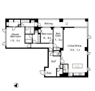 東京都港区元麻布３丁目 賃貸マンション 3LDK