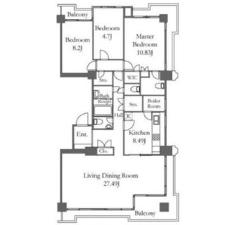 東京都港区元赤坂１丁目 賃貸マンション 3LDK