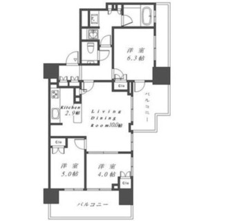 東京都港区六本木３丁目 賃貸マンション 3LDK