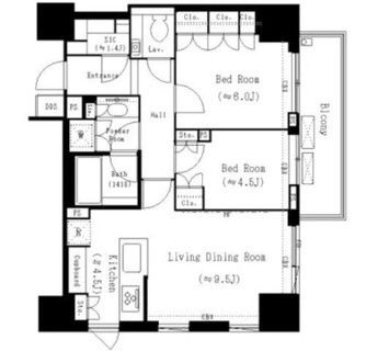 東京都港区赤坂１丁目 賃貸マンション 2LDK