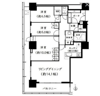 東京都港区港南３丁目 賃貸マンション 3LDK